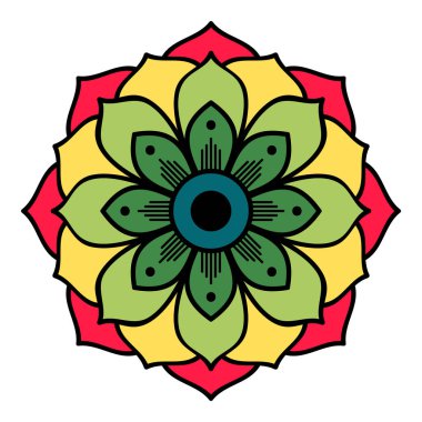 Beyaza izole edilmiş dekoratif etnik renk süsü. Tatil için iyi bir dekor. Yazdırma ve tebrik kartı için mükemmel.