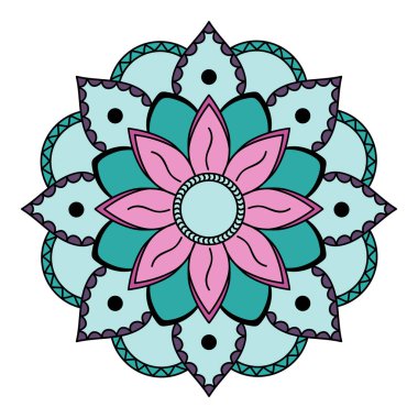 Beyaza izole edilmiş dekoratif etnik renk süsü. Tatil için iyi bir dekor. Yazdırma ve tebrik kartı için mükemmel.