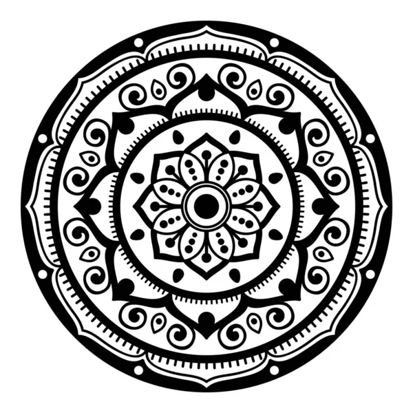 Dekorative Runde Ornamente Schwarz Weiß Isoliert Auf Weiß Gute Dekoration — Stockvektor