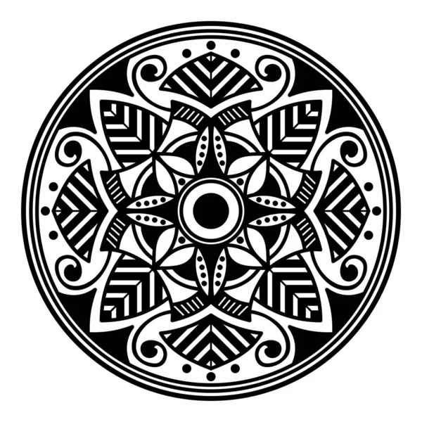 Декоративный Круглый Черно Белый Изолированный Белом Хорошее Украшение Праздникам Идеально — стоковый вектор