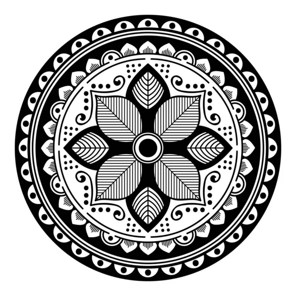 Mandala Ornamento Rotondo Decorativo Può Essere Utilizzato Biglietto Auguri Stampa — Vettoriale Stock