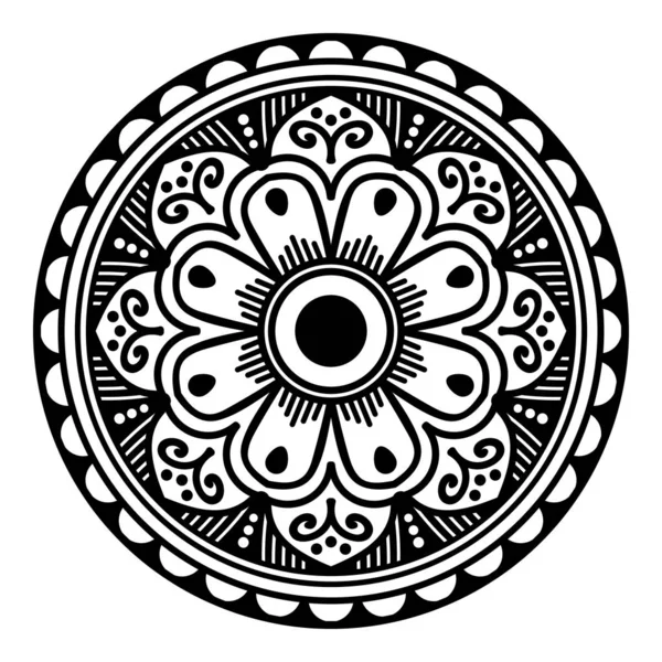 Mandala Ornamento Rotondo Decorativo Può Essere Utilizzato Biglietto Auguri Stampa — Vettoriale Stock