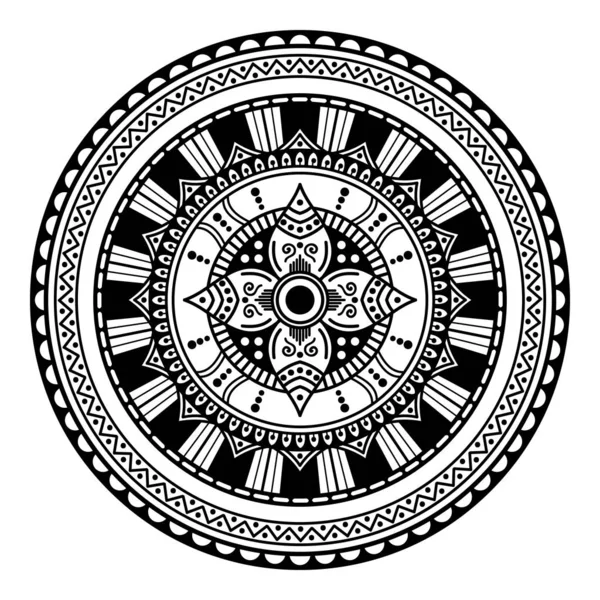 Mandala Motif Sans Couture Noir Blanc Islam Arabe Pakistan Marocain — Image vectorielle