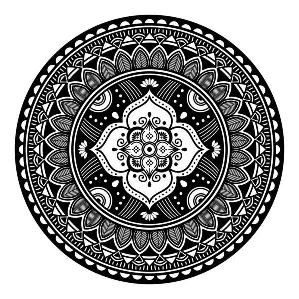 Mandala Modello Senza Cuciture Bianco Nero Islam Arabo Pakistan Motivi — Vettoriale Stock