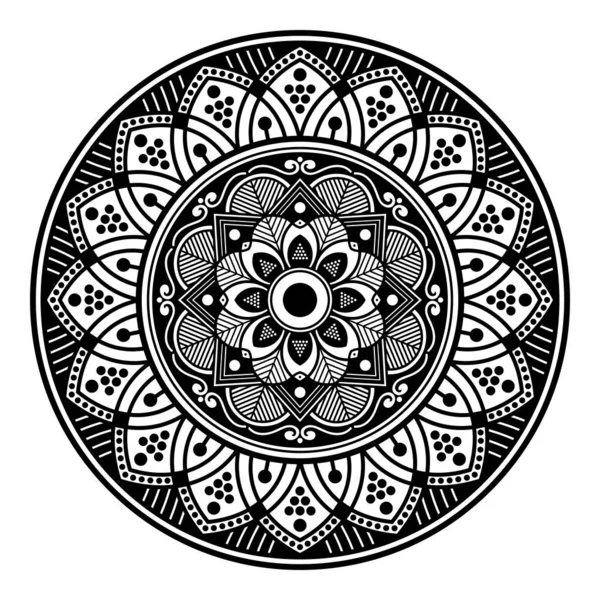 Mandala Model Fără Sudură Negru Alb Islam Arabic Pakistan Maroc — Vector de stoc