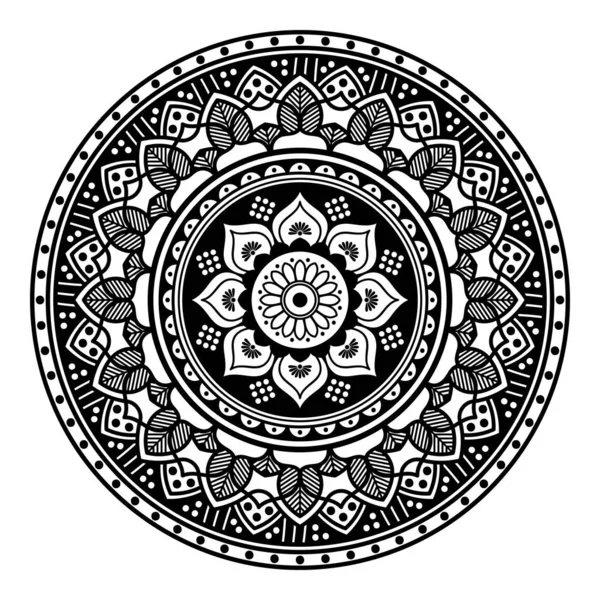 Mandala Model Fără Sudură Negru Alb Islam Arabic Pakistan Maroc — Vector de stoc