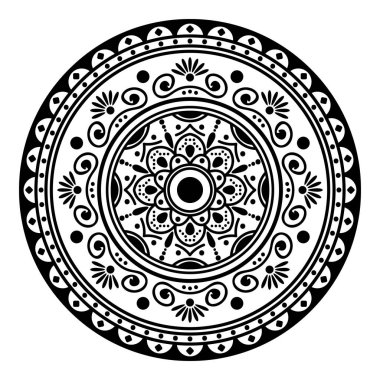 Boyama kitabı için Mandala. Arapça, Pakistan, Fas, Türkçe, Hindistan, İspanya motifleri