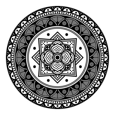 Boyama kitabı için Mandala. Arapça, Pakistan, Fas, Türkçe, Hindistan, İspanya motifleri