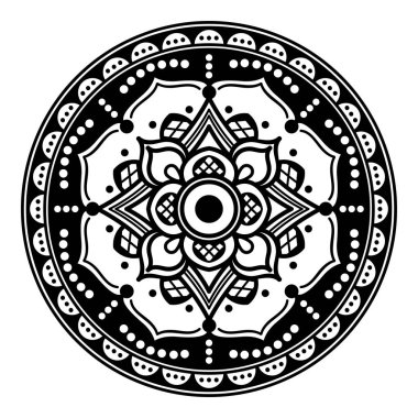 Boyama kitabı için Mandala. Arapça, Pakistan, Fas, Türkçe, Hindistan, İspanya motifleri