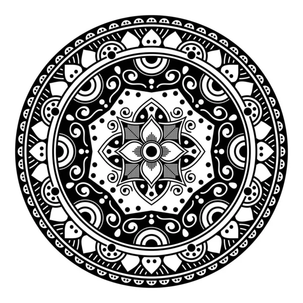 Mandala Para Colorear Libro Árabe Pakistán Marruecos Turquía India España — Vector de stock