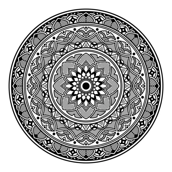 Mandala Para Colorear Libro Árabe Pakistán Marruecos Turquía India España — Archivo Imágenes Vectoriales