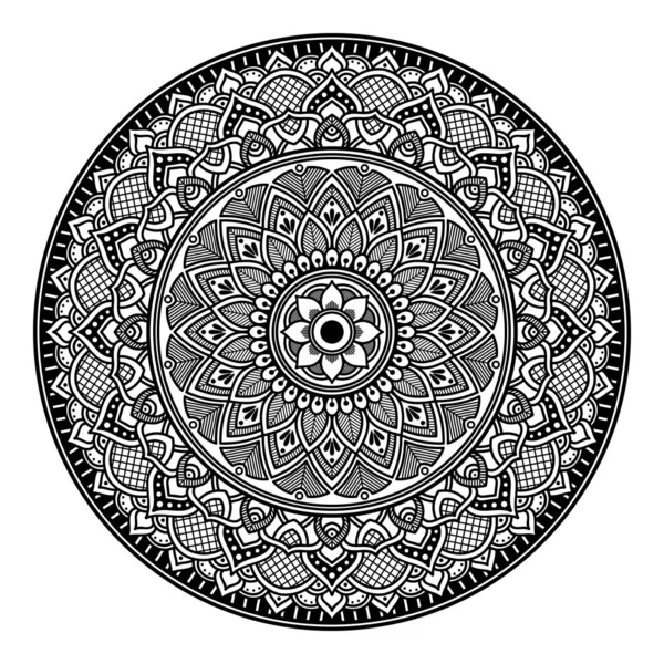 Mandala Para Colorear Libro Árabe Pakistán Marruecos Turquía India España — Archivo Imágenes Vectoriales