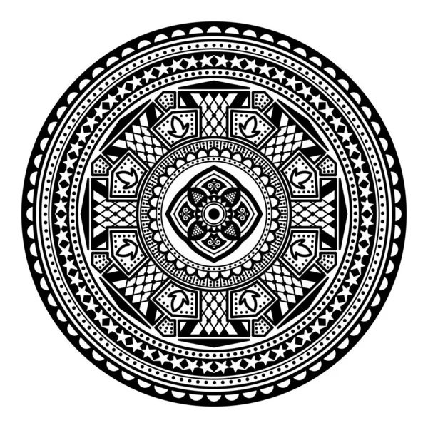 Mandala Para Colorir Livro Árabe Paquistão Marroquino Turco Indiano Espanha — Vetor de Stock