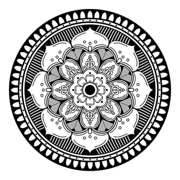 Mandala Para Colorear Libro Árabe Pakistán Marruecos Turquía India España — Vector de stock