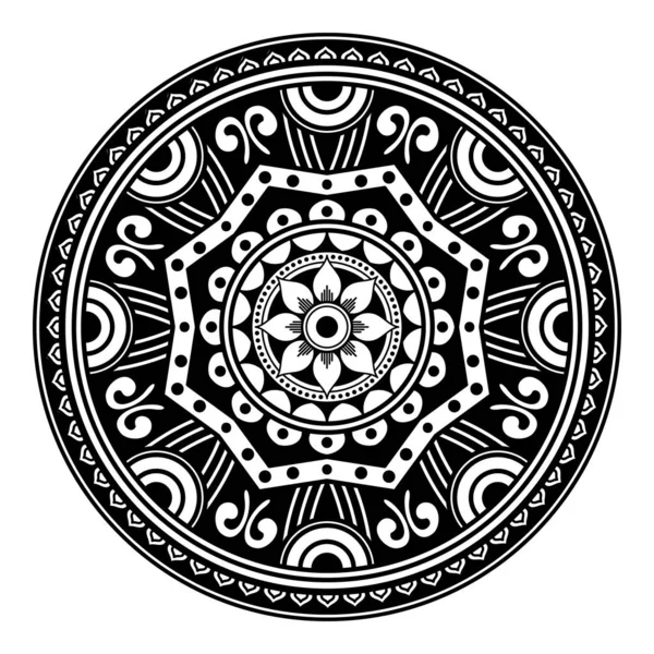 Mandala Para Colorear Libro Árabe Pakistán Marruecos Turquía India España — Vector de stock