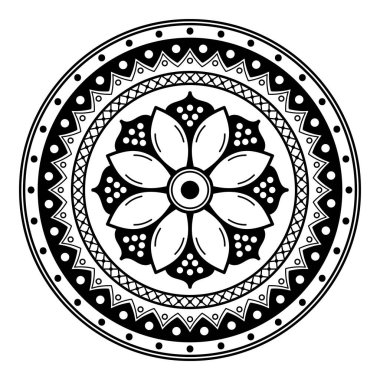 Soyut siyah beyaz çizgi çizimi, yetişkin ve büyük çocuklar için çevre çizimi.