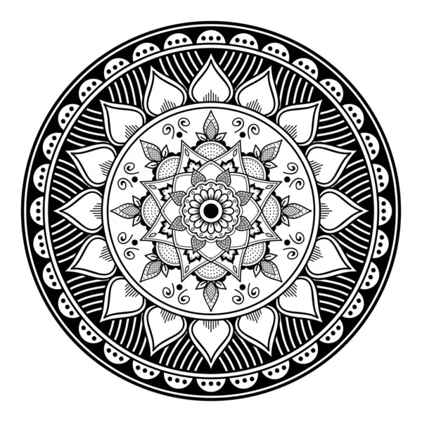 Mandala Ornement Rond Décoratif Peut Être Utilisé Pour Carte Vœux — Image vectorielle
