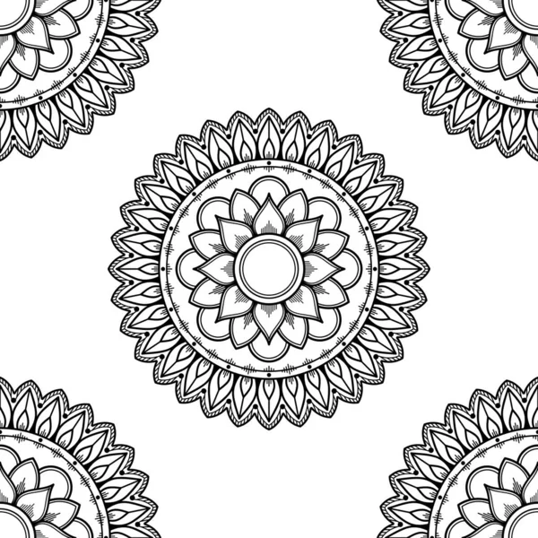 Mandala Ornamento Rotondo Decorativo Può Essere Utilizzato Biglietto Auguri Stampa — Vettoriale Stock