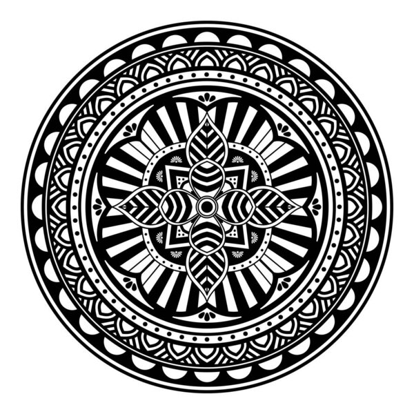 Mandala decorative round ornament. Can be used for greeting card, phone case print, etc. Hand drawn background, vector isolated on white. EPS 10 