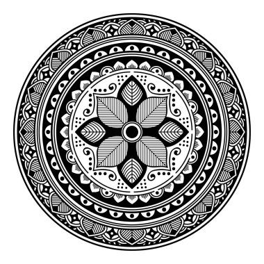 Boyama kitabı için Mandala. Arapça, Pakistan, Fas, Türkçe, Hindistan, İspanya motifleri