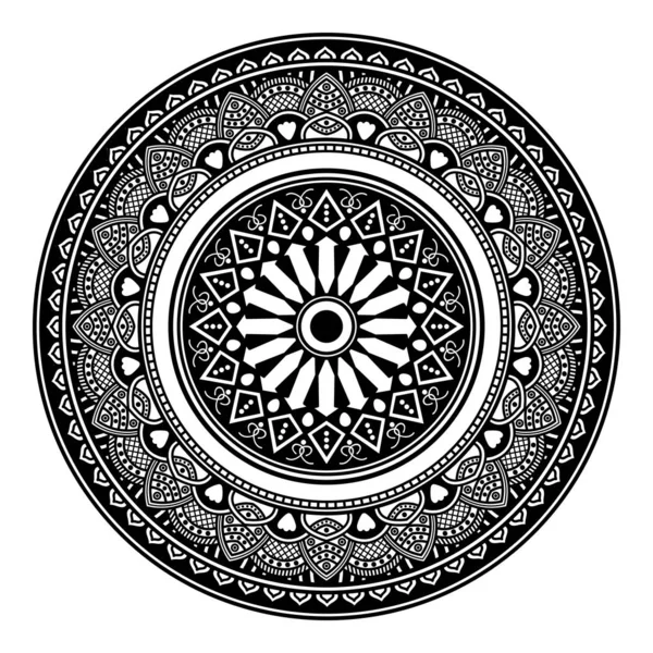 Mandala Para Colorear Libro Árabe Pakistán Marruecos Turquía India España — Archivo Imágenes Vectoriales