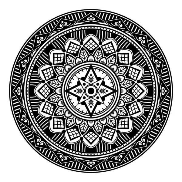 Mandala Pentru Cartea Colorat Arabă Pakistan Maroc Turc Indian Spania — Vector de stoc