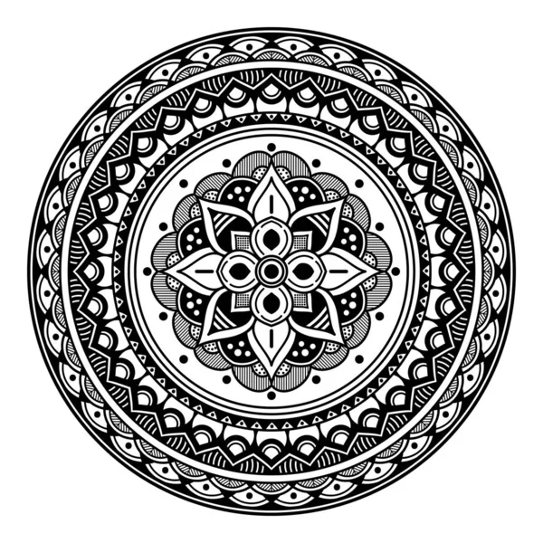 Mandala Para Colorir Livro Árabe Paquistão Marroquino Turco Indiano Espanha — Vetor de Stock