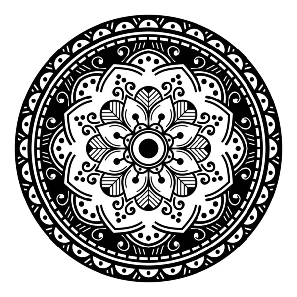 Mandala Para Colorir Livro Árabe Paquistão Marroquino Turco Indiano Espanha — Vetor de Stock