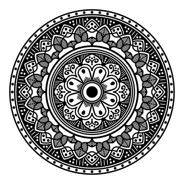 Mandala Para Colorear Libro Árabe Pakistán Marruecos Turquía India España — Vector de stock