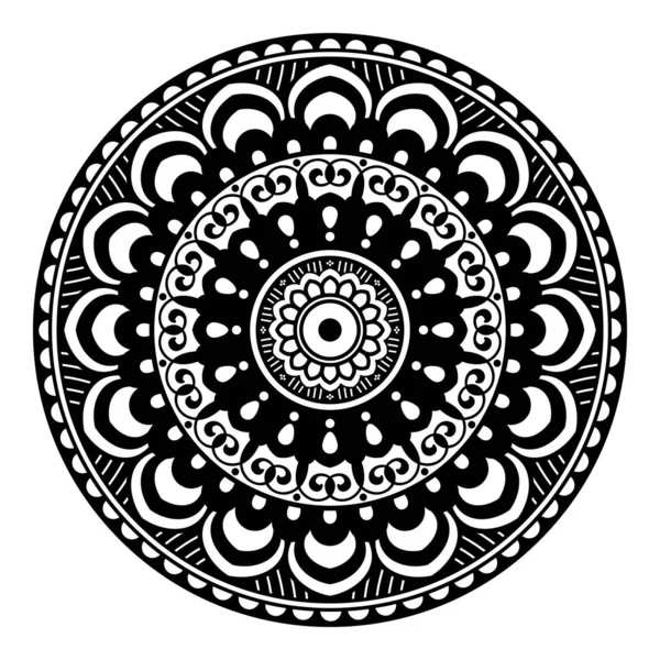 Boyama Kitabı Için Mandala Dekoratif Yuvarlak Süs Boyama Kitabı Tebrik — Stok Vektör