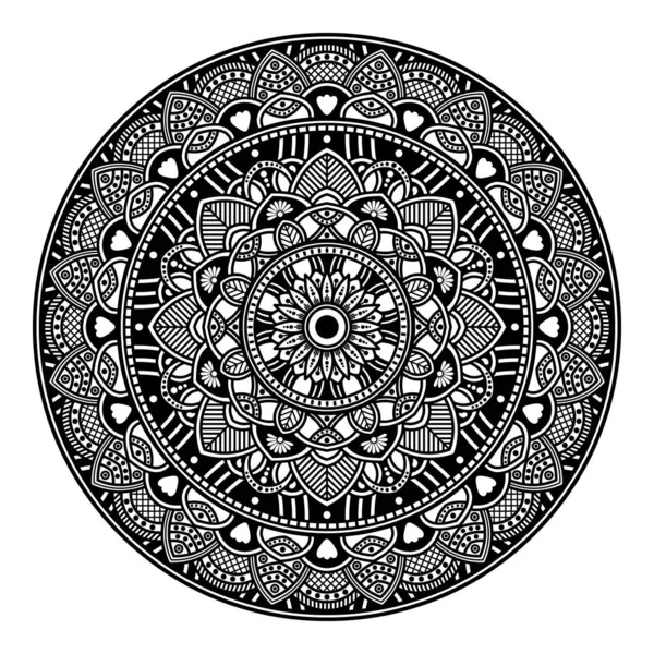 Mandala Pour Livre Colorier Ornement Rond Décoratif Peut Être Utilisé — Image vectorielle