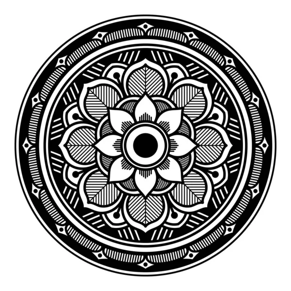 Boyama Kitabı Için Mandala Dekoratif Yuvarlak Süs Boyama Kitabı Tebrik — Stok Vektör