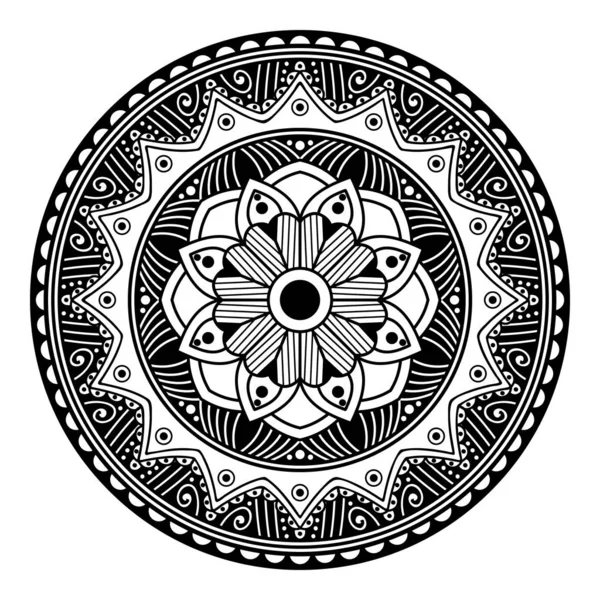 Mandala Ornamento Redondo Decorativo Pode Ser Usado Para Cartão Saudação —  Vetores de Stock