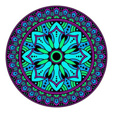 Beyaza izole edilmiş dekoratif etnik renk süsü. Tatil için iyi bir dekor. Yazdırma ve tebrik kartı için mükemmel.