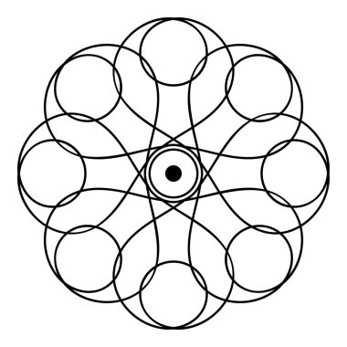 Mandala deseni siyah ve beyaz. İslam, Arapça, Pakistan, Fas, Türkçe, Hindistan, İspanya motifleri. El çizimi arka plan. Boyama kitabı ve tebrik kartı olarak kullanılabilir.