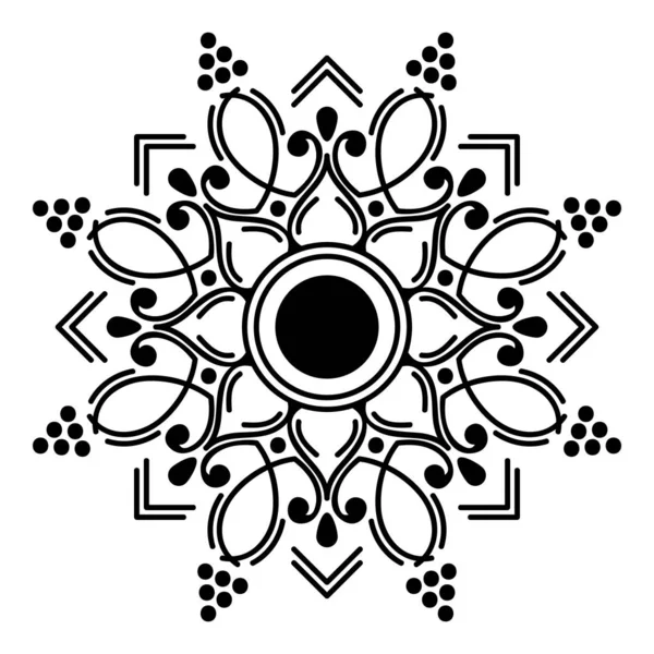 Mandala Modello Bianco Nero Islam Arabo Pakistan Motivi Marocchini Turchi — Vettoriale Stock