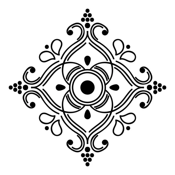 Mandala Pattern Black White Islam Arabic Pakistan Moroccan Turkish Indian — 스톡 벡터