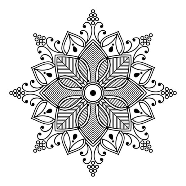 Mandala Pattern Black White Islam Arabic Pakistan Moroccan Turkish Indian — Stock Vector