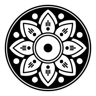 Boyama sayfası için siyah ve beyaz mandala