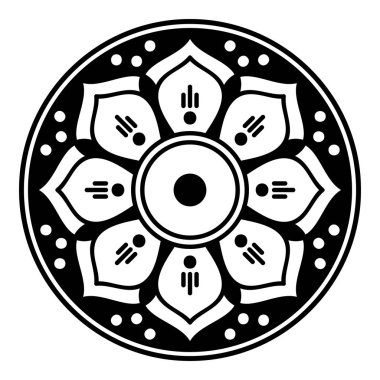 Boyama sayfası için siyah ve beyaz mandala