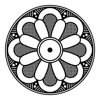 Renklendirme sayfası için soyut Vektör Mandala