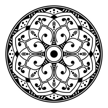 Renklendirme sayfası için soyut Vektör Mandala