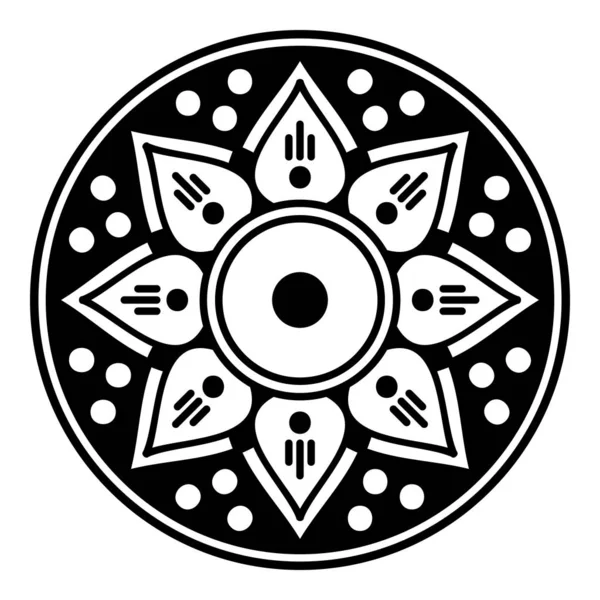 Mandala Bianco Nero Pagina Colorare — Vettoriale Stock