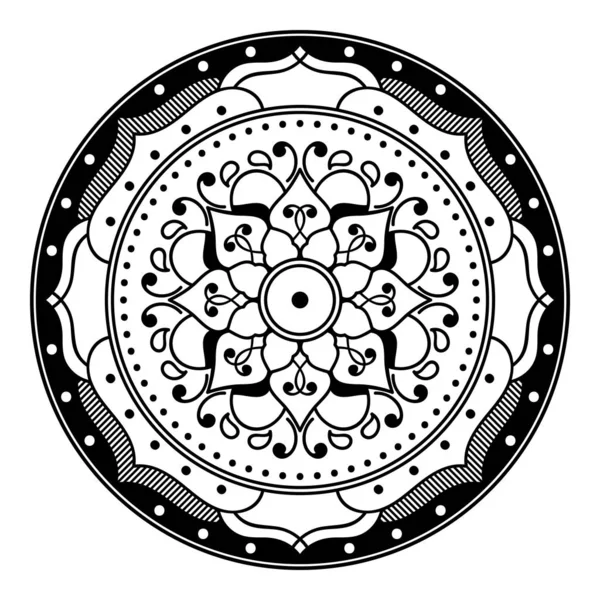 Mandala Blanco Negro Para Colorear Página — Vector de stock