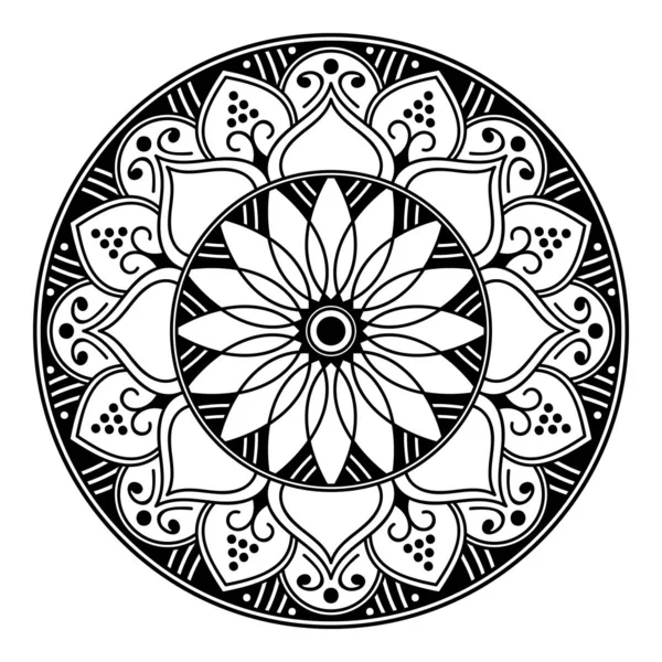 Mandala Blanco Negro Para Colorear Página — Vector de stock