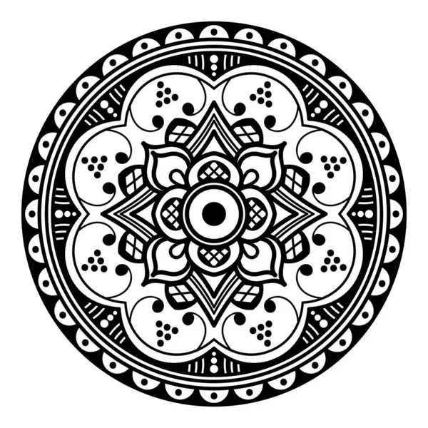 Black White Mandala Coloring Page — Stock Vector