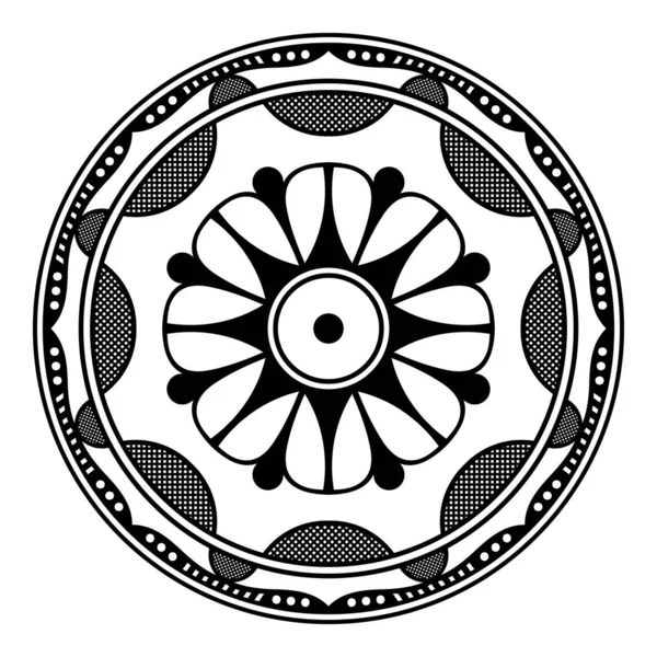 Boyama Sayfası Için Siyah Beyaz Mandala — Stok Vektör