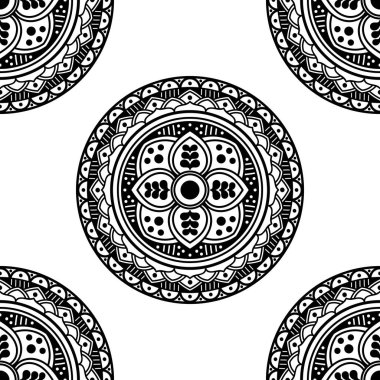 Renklendirme sayfası için soyut Vektör Mandala