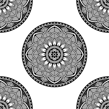 Renklendirme sayfası için soyut Vektör Mandala