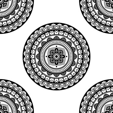 Renklendirme sayfası için soyut Vektör Mandala